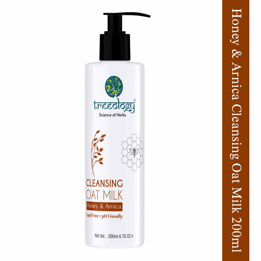 Treeology Natural Honey & Arnica Cleansing Oat Milk with Jojoba, Hydrolyzed veg protein, Oat milk powder and Arnica for smooth skin