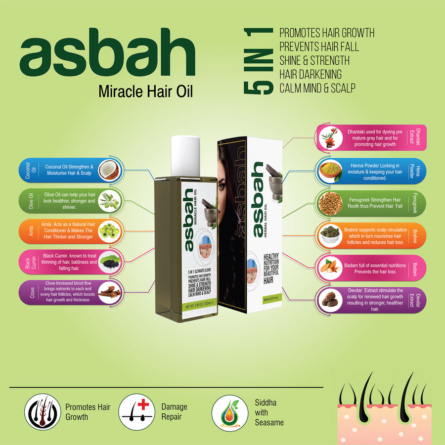 Asbah Herbal Growth Support Hair Oil