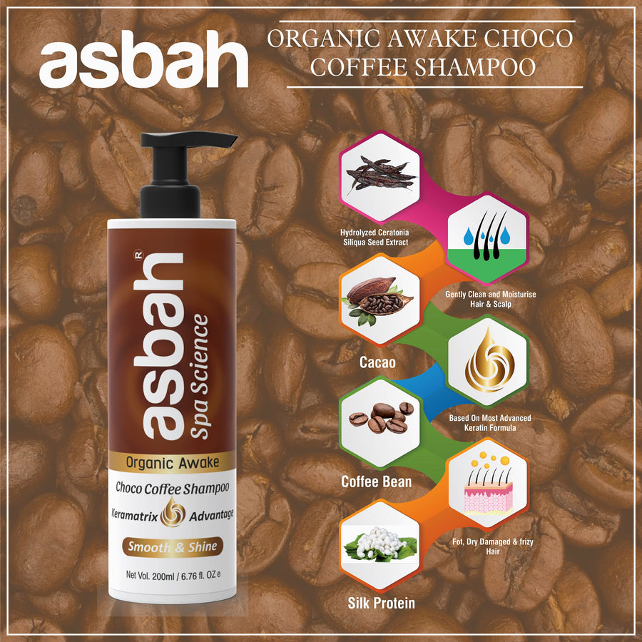 Asbah Organic Awake Choco Coffee Shampoo