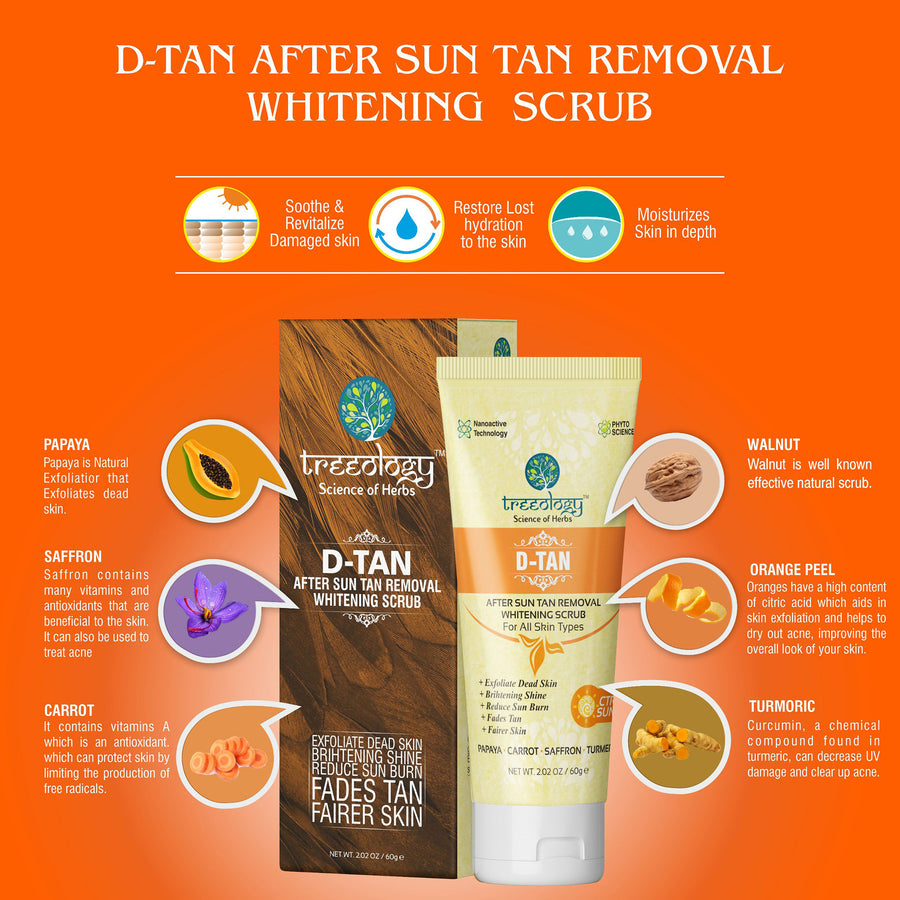 Treeology D-Tan Sun Tan Removal Whitening Scrub (Pack Of 2)