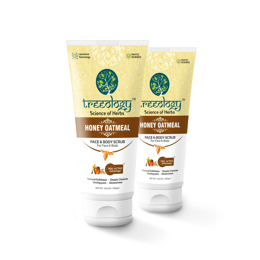 Treeology Honey Oatmeal Face & Body Scrub (Pack of 2)
