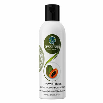 Treeology Natural Papaya Power White and Glow Brightening Body Lotion with Vitamin C, Pineapple and Glutathione, 200 ml