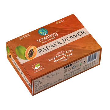 Treeology Papaya Power Brightening Glow Nature Soap with Vitamin A, C & E Pack Of 4