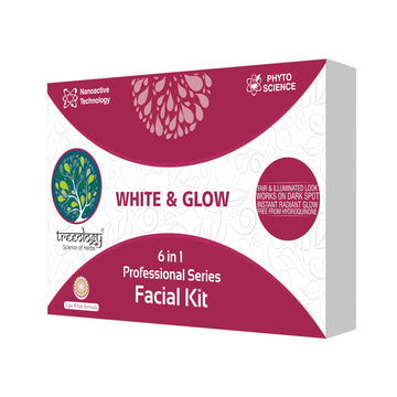 Treeology White & Glow Facial Kit 300 g, 6 in1 Cleanser | Scrub | Massage Gel | Massage Cream | Facial Pack | Facial Serum